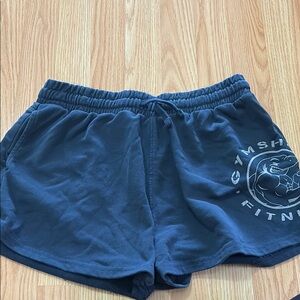 Gymshark Blue and White Athletic Shorts